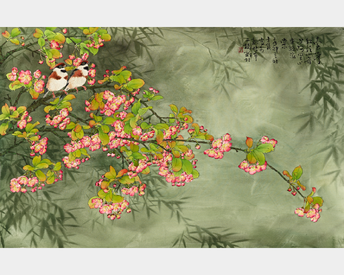 海棠與紅頭山雀 