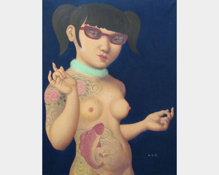 b-13魚刺青 油畫