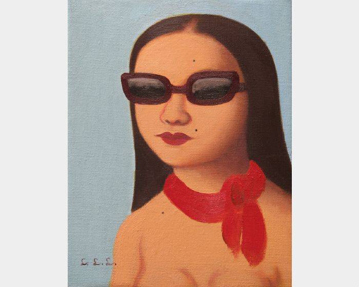 c-01墨鏡與紅絲巾  