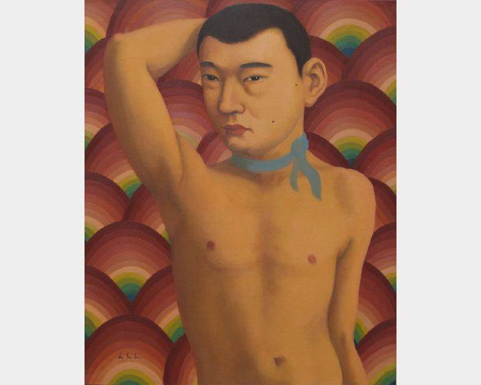 b-16 戴藍絲巾的男孩