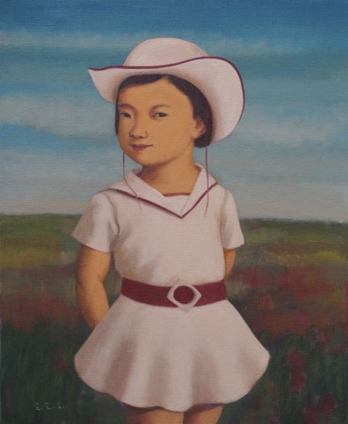 林麗玲-戴白帽子的小女孩