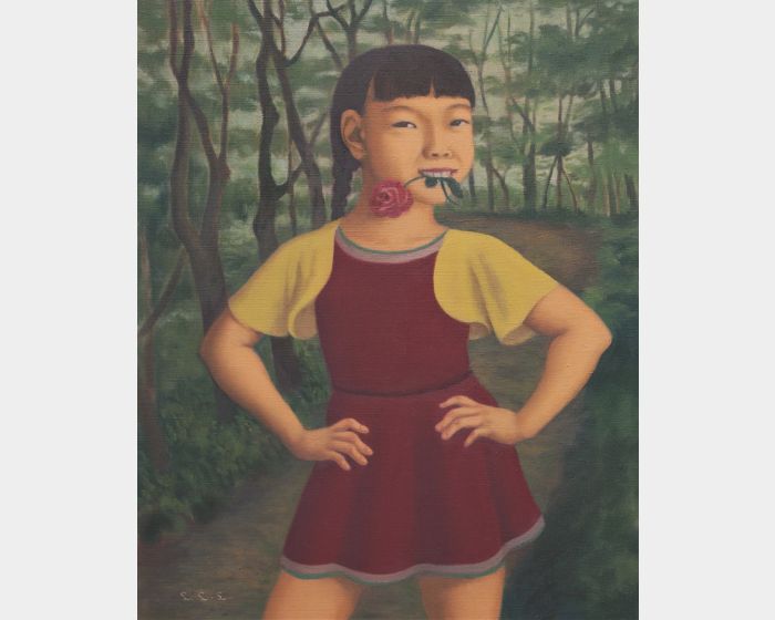 雙手叉腰的小女孩