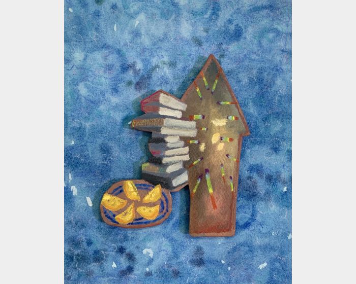 依然在家 (切片柳橙和借來的書，真神奇)  地點:劍橋，英國	Still home (Sliced oranges and checked- out books, they were magical) Location: Cambridge, United Kingdom 