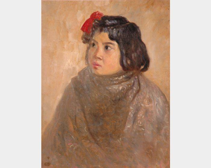 帶紅花的小女孩