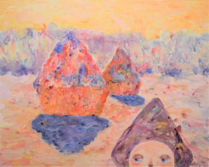 「乾草堆 雪與光的效果」的模仿  積みわら 雪と光の効果」の真似 A kid to copy”Haystacks (Effect of Snow and Sun)”