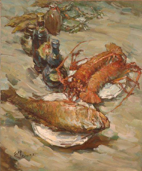 葉錫祚-黄魚與龍蝦