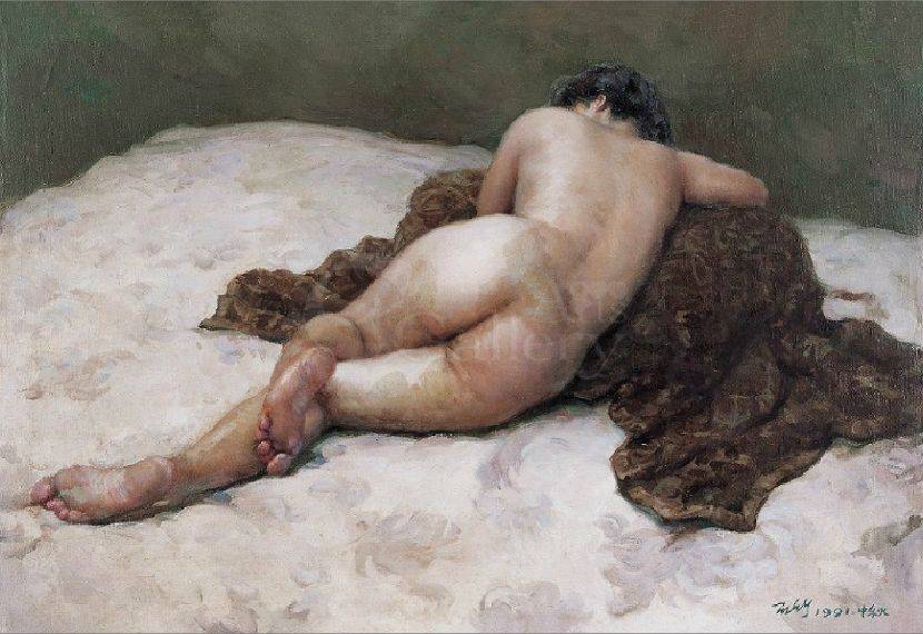 葉錫祚-背面卧着的女人體