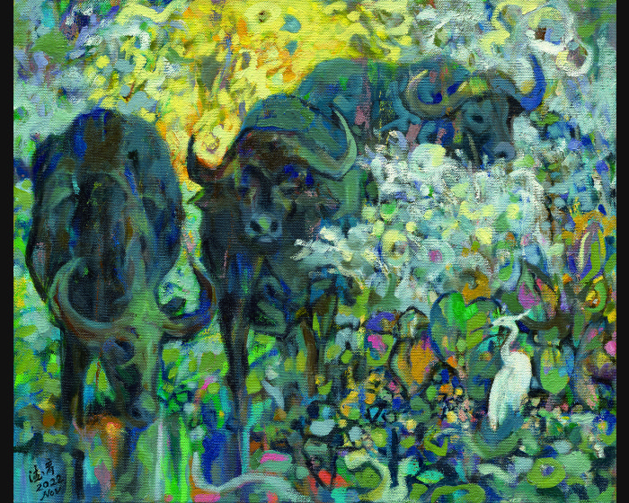 日斜芒花牛行遲 Setting Sun on Silvergrasses and Water Buffaloes 