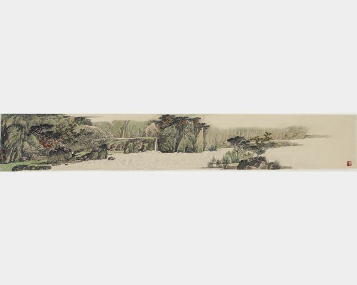 近澗涓密石,遠山映疏木