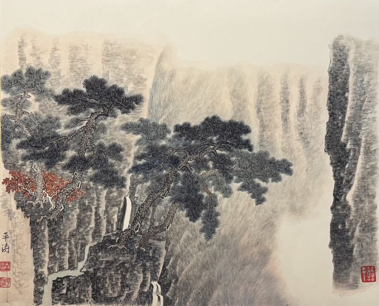 洪平濤-松壑秋聲