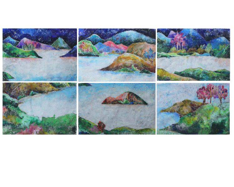 黃詩涵-穿梭在夢境與現實之間，黃詩涵，石膏版畫，23x33cmx6件，2015
