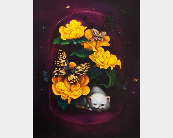  耄耋圖 mào dié: Cat and Butterfly