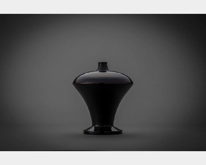 黒根来 瓶子 Flower Vase, Black Negoro Style Sake Vessel (Heishi) 