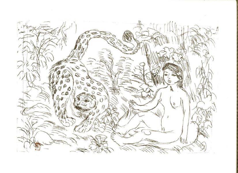 梅原龍三郎-裸女與虎