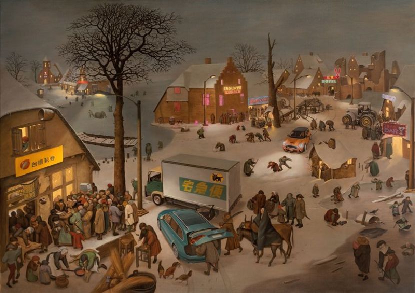盧昉-布魯哲爾夜景圖 I：伯利恆的夜生活 Brueghel's Night Landscape - Night life of Bethlehem