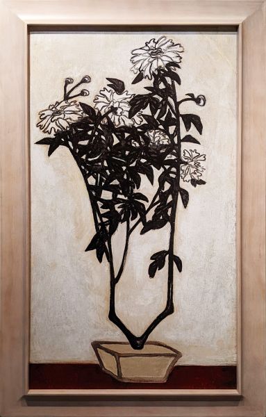 常玉-（含框）常玉版畫 菊 Chrysanthemum