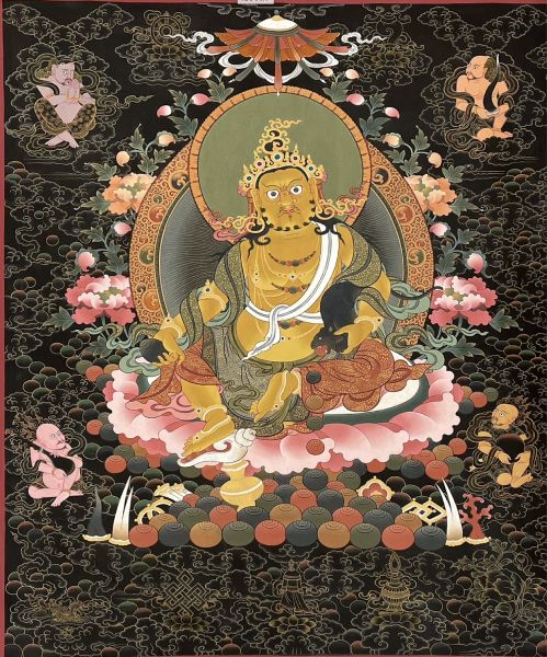 Bhutan thangka painters-黃財神