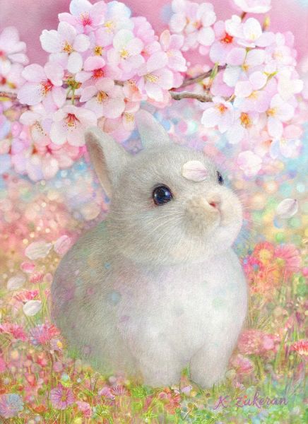 瑞慶覽香織-三月 櫻花吉祥兔 桜うさぎ  March Cherry Blossoms Auspicious Rabbit