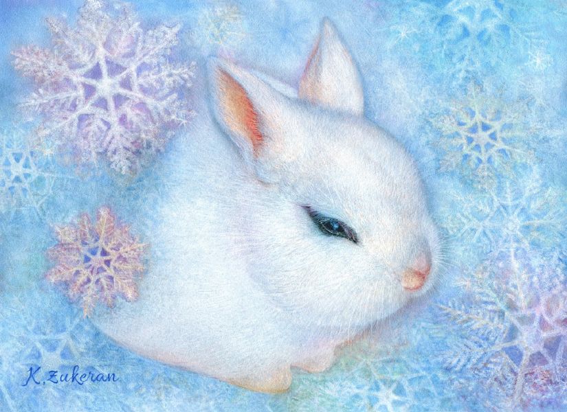 瑞慶覽香織-十二月 雪花吉祥兔 雪うさぎ December Snowflake Auspicious Rabbit