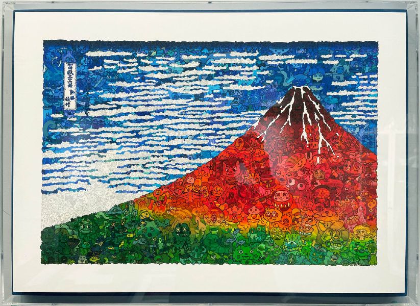 佐垣慶多-(19/36)浮世繪-紅富士山：凱風快晴《富嶽三十六景》Red Fuji: Fine Wind, Clear Morning -99 Lucky Charms