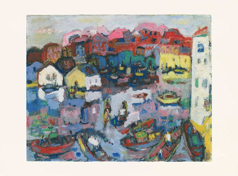 廖繼春-東港，1976（2024復刻） Donggang in the Morning, 1976 (2024 Reproductive Print)