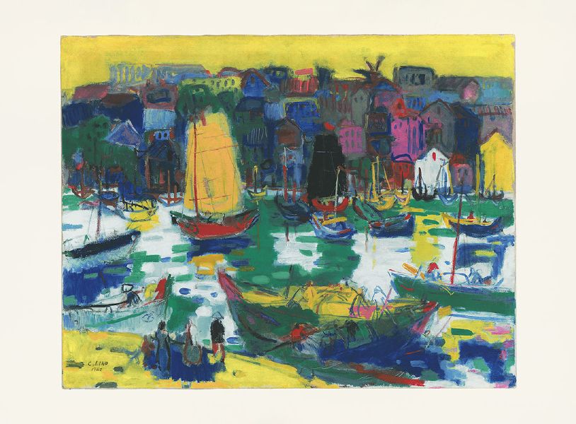 廖繼春-密西根湖畔，1962（2024復刻） View of Michigan Lake, 1962 (2024 Reproductive Print)