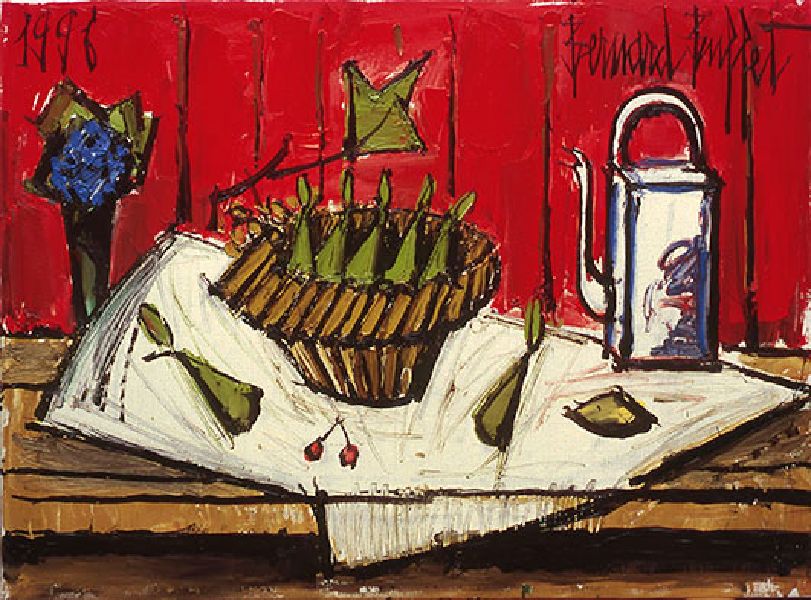 伯納德·布菲 -Panier de poires et théiere, 1996