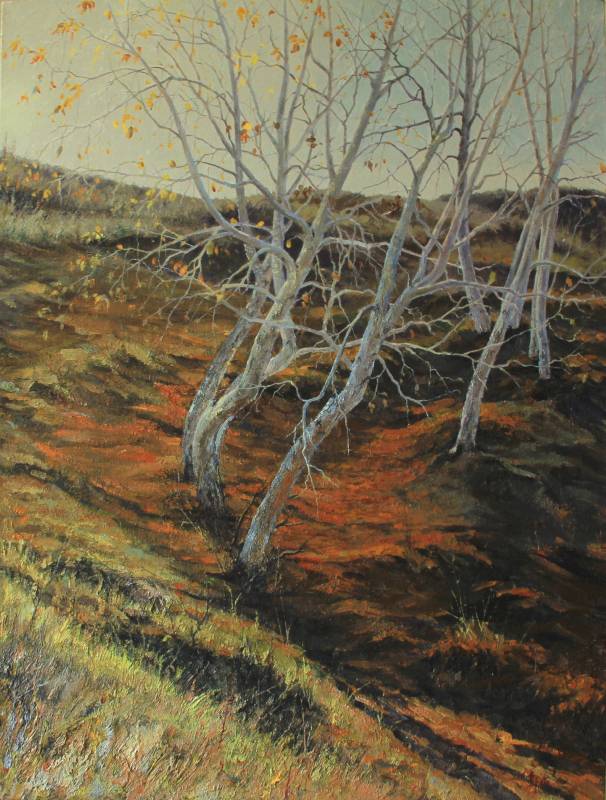 鄭治 / 額爾古纳的白樺樹‧3 / 80x60 cm / 油畫畫布 / 2014
