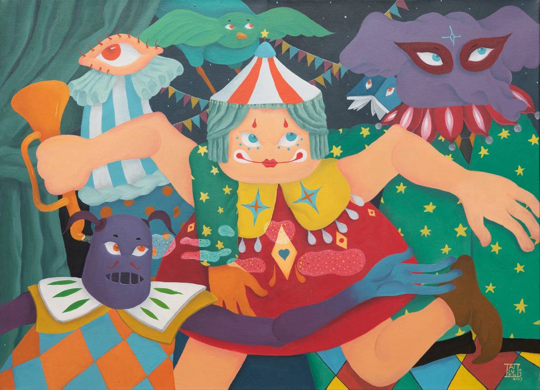 唐多鵬 / 馬戲團之夜·1 / 50×70cm / 壓克力彩畫布 / 2023