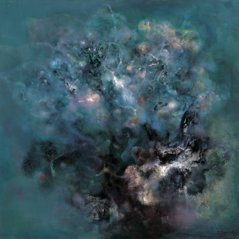 亦云 / 神秘園‧2 / 80×80cm / 油畫畫布 / 2005