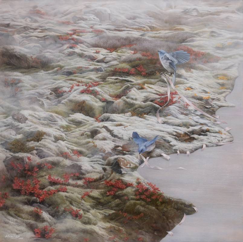 蔡函庭 / 大地的毯‧1 / 90×90cm / 油畫畫布 / 2024