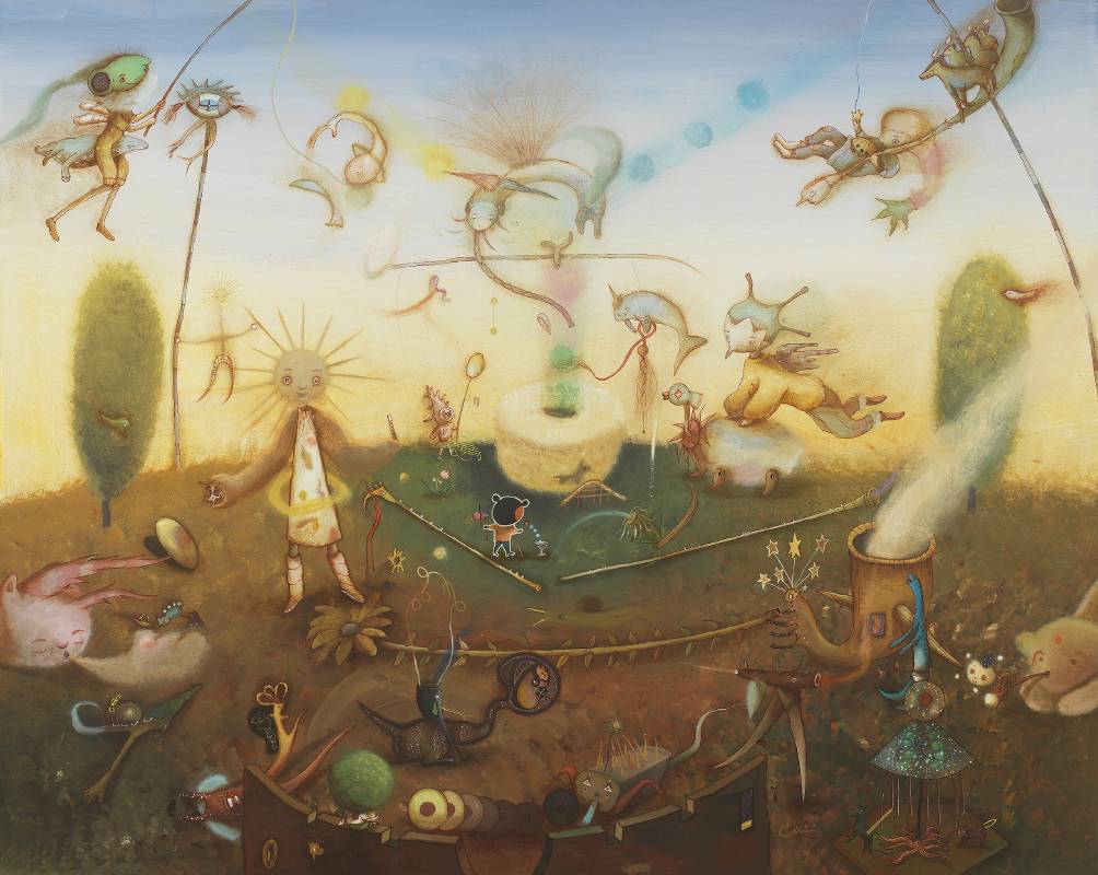 中原千尋 / 向日葵號角 / 72.7×91cm / 壓克力彩畫布 / 2025