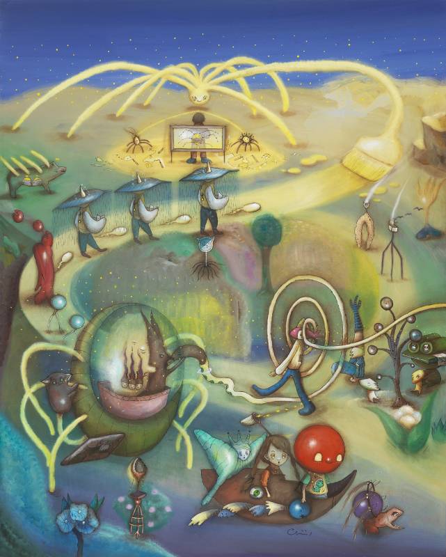 中原千尋 / Future on the Luminous Spider Road / 91×72.7cm / 壓克力彩畫布 / 2025