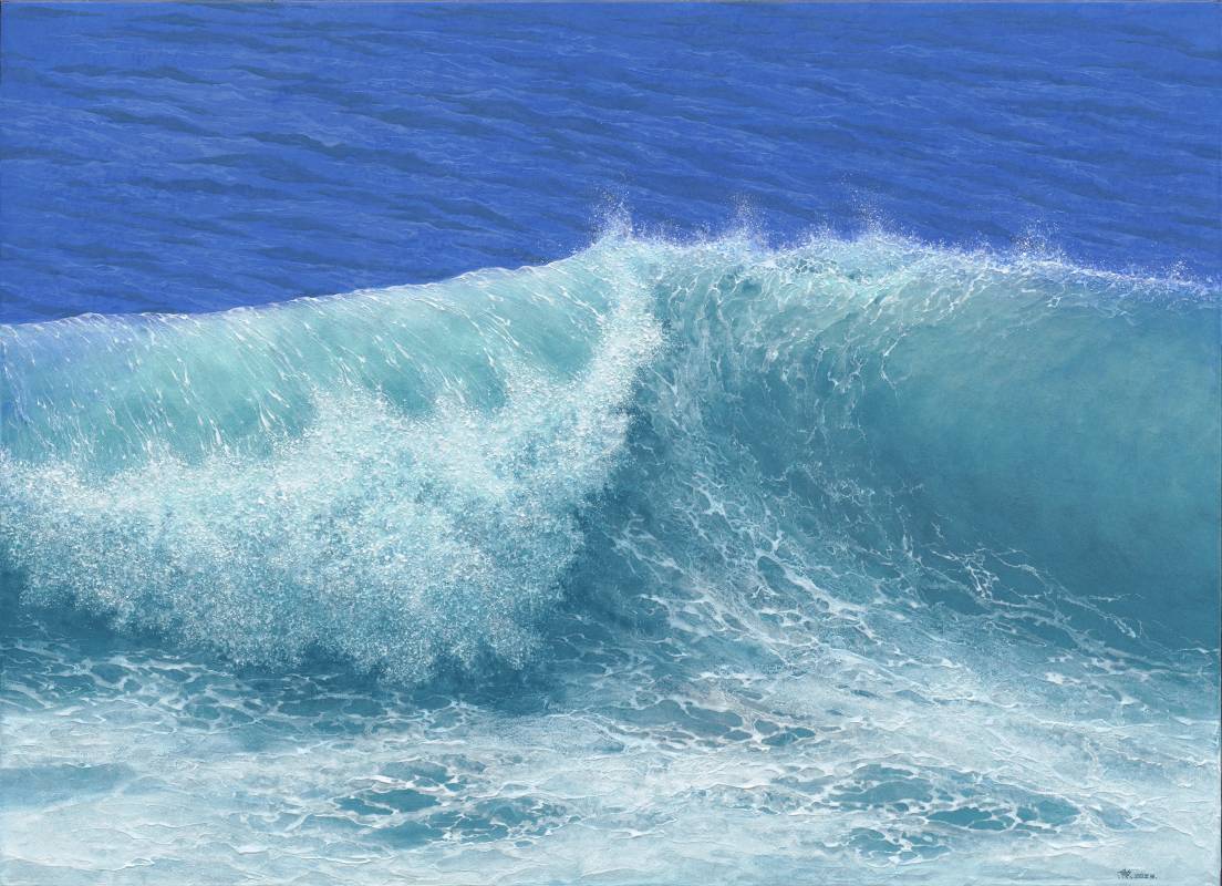 藝術家：李致勳　　標題：雪浪箋  　  尺寸： 53 * 73 cm (20)     材質：岩彩 / 紙本  　　年代：2023　