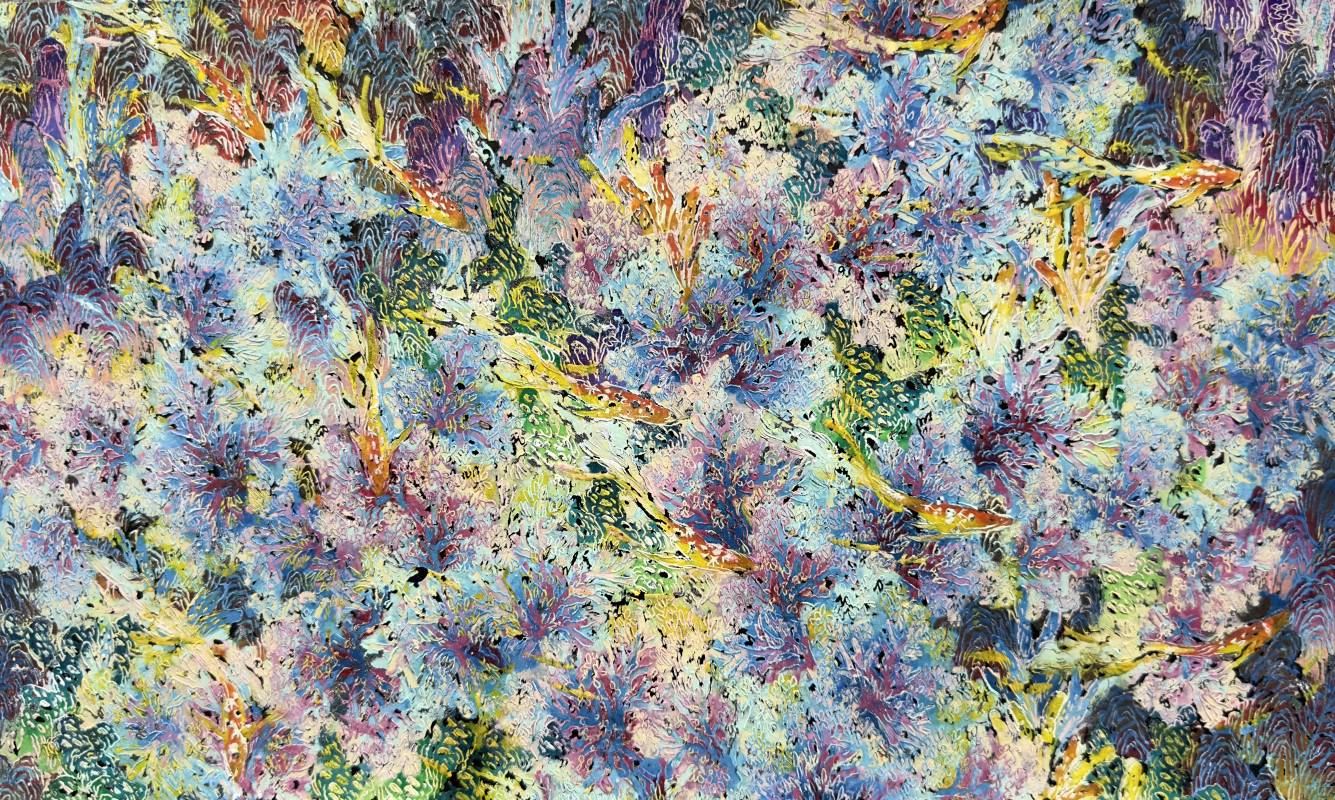 藝術家：周佑貞　　標題：海樹海 24 　　尺寸： 21 * 30 cm (3)      材質：石膏版畫 / 紙本  　　年代：2023　