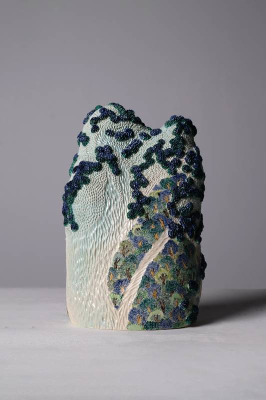 青綠山境 　　　I H：32 * 20 * 14 cm