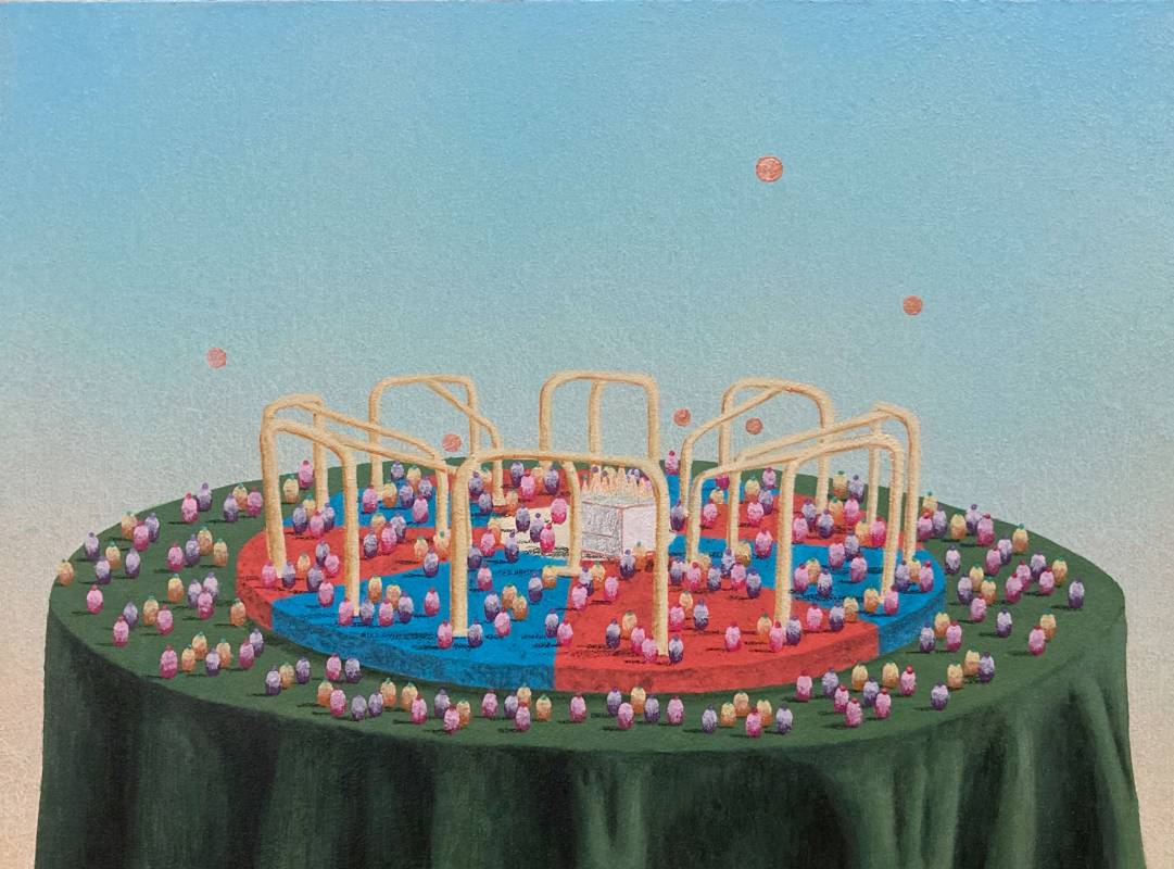 林佳賢　　待食用　　 30 * 40 cm (6)　　壓克力、色鉛筆 / 木板