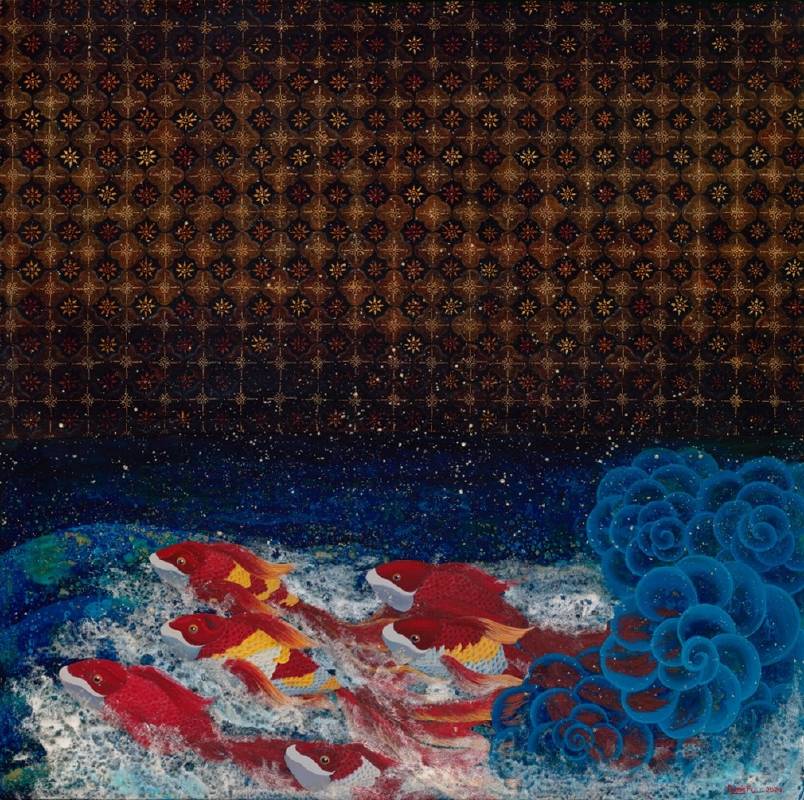 陳定甫　　 星輝泛浪　　80 * 80 cm