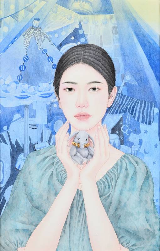 馬 維 均　　 托息　　 60 * 38.7 cm (11.6)　　 紙本設色　　2025