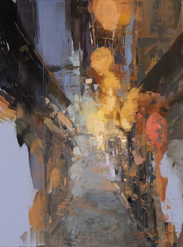 曾新耀　東京巷弄之光No.3 　　　30.5 * 23 cm (4)　　 油畫／畫板　 2025