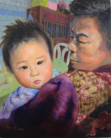 朱薇諺 Chu Wei-Yen-曾祖母的懷裡 in the arms of great grandmother 