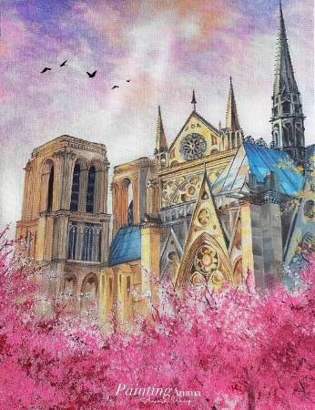 艾瑪 Amma-《聖母院前的櫻花樹下》Dreamy Cherry Blossoms at Notre-Dame de Paris