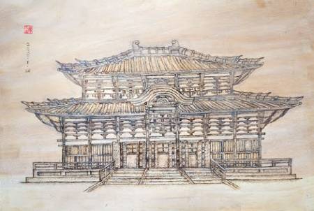 林容德-日本東大寺烙畫Pyrography of Todaiji Temple in Japan