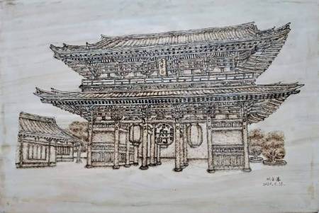 林容德-日本東京 淺草寺 雷門烙畫 Japan Tokyo Sensoji Temple Kaminarimon pyrography