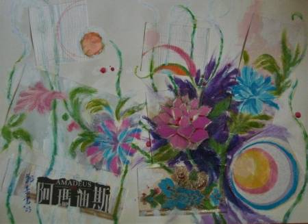 鄭素雲-4K花卉,壓克力顏料,壁紙