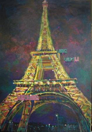 鄭素雲-2K壓克力顏料:巴黎夜景