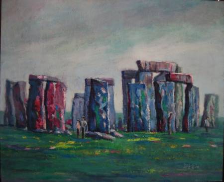 鄭素雲-12P油彩,英國巨石陣stonehenge