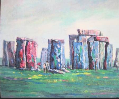 鄭素雲-12P油彩,英國巨石陣stonehenge