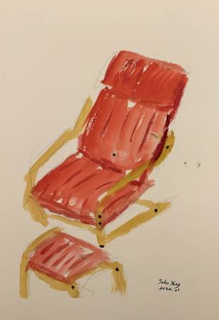 楊約翰-紅色休閒椅
