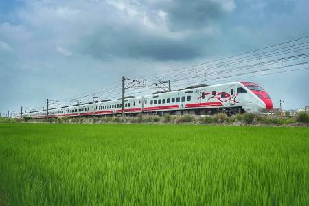 林容德-翠綠稻田間普悠瑪列車Puyuma Train among green rice fields